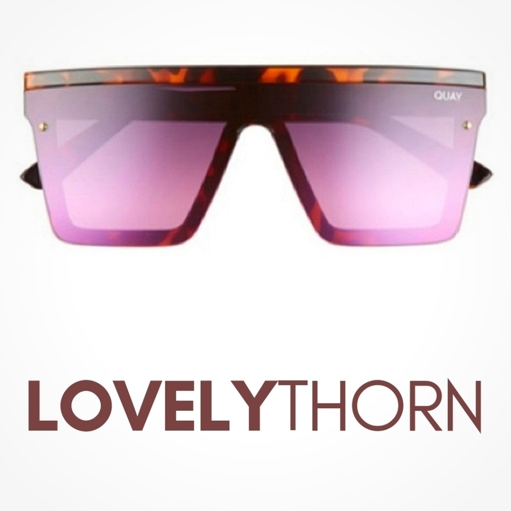 QUAY // ltd ed ashley graham collab tortoise frame black pink mirrored shields - Picture 10 of 16